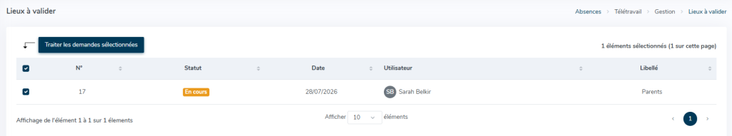 Valider un lieu de télétravail