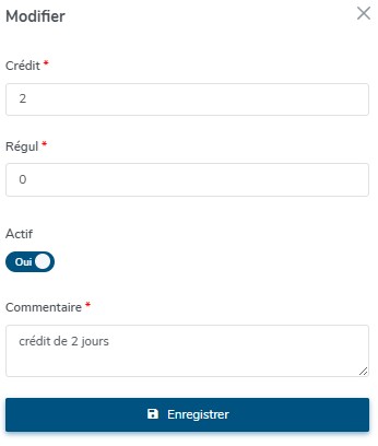 Créditer un compteur
