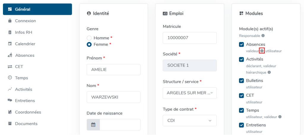 visuel de l'accès rapide à la suppression des liens de validation