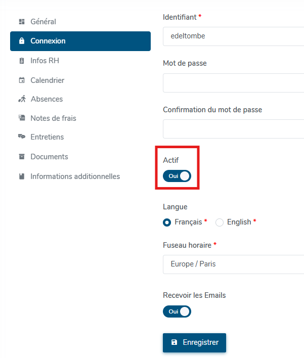Désactiver un utilisateur